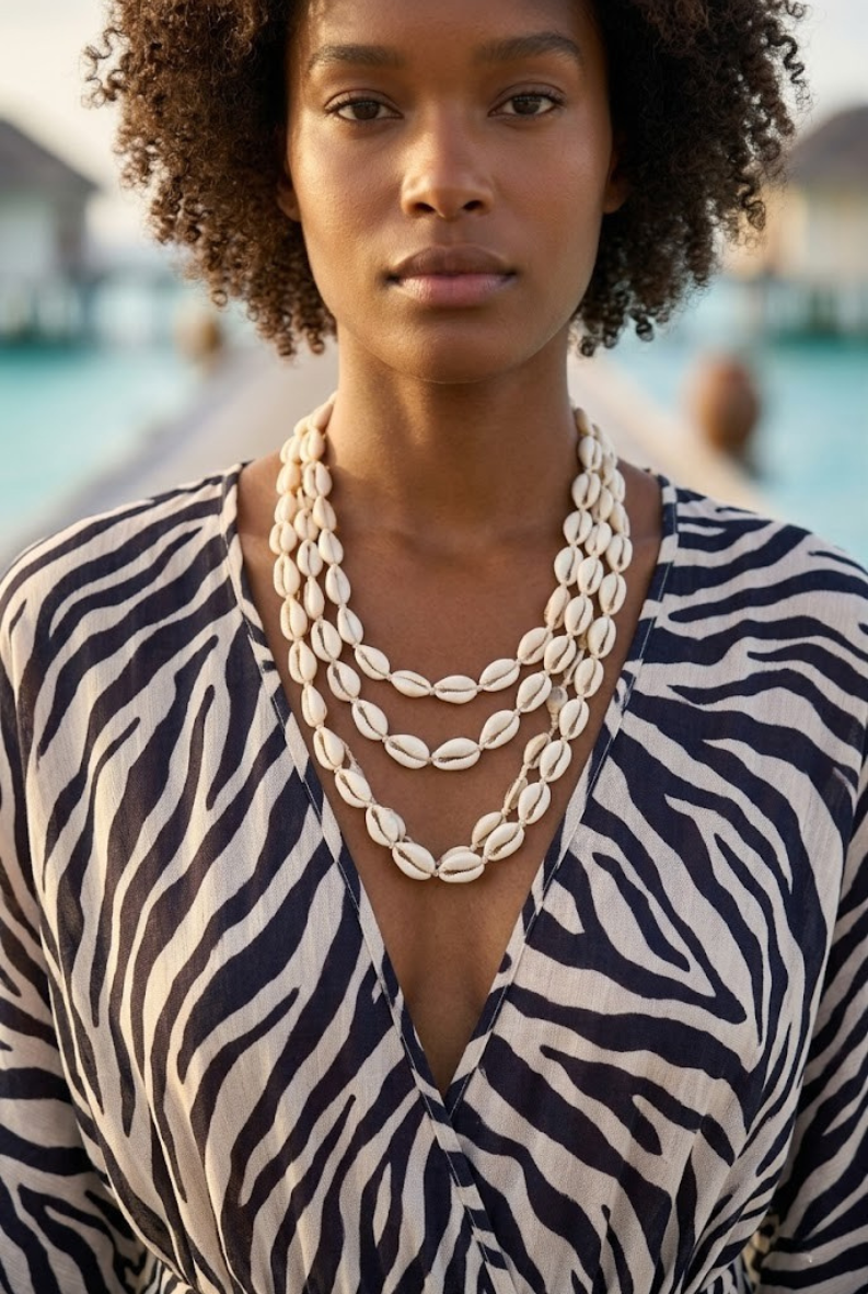 Serenita Resort Cover-Up — Ivory Zebra