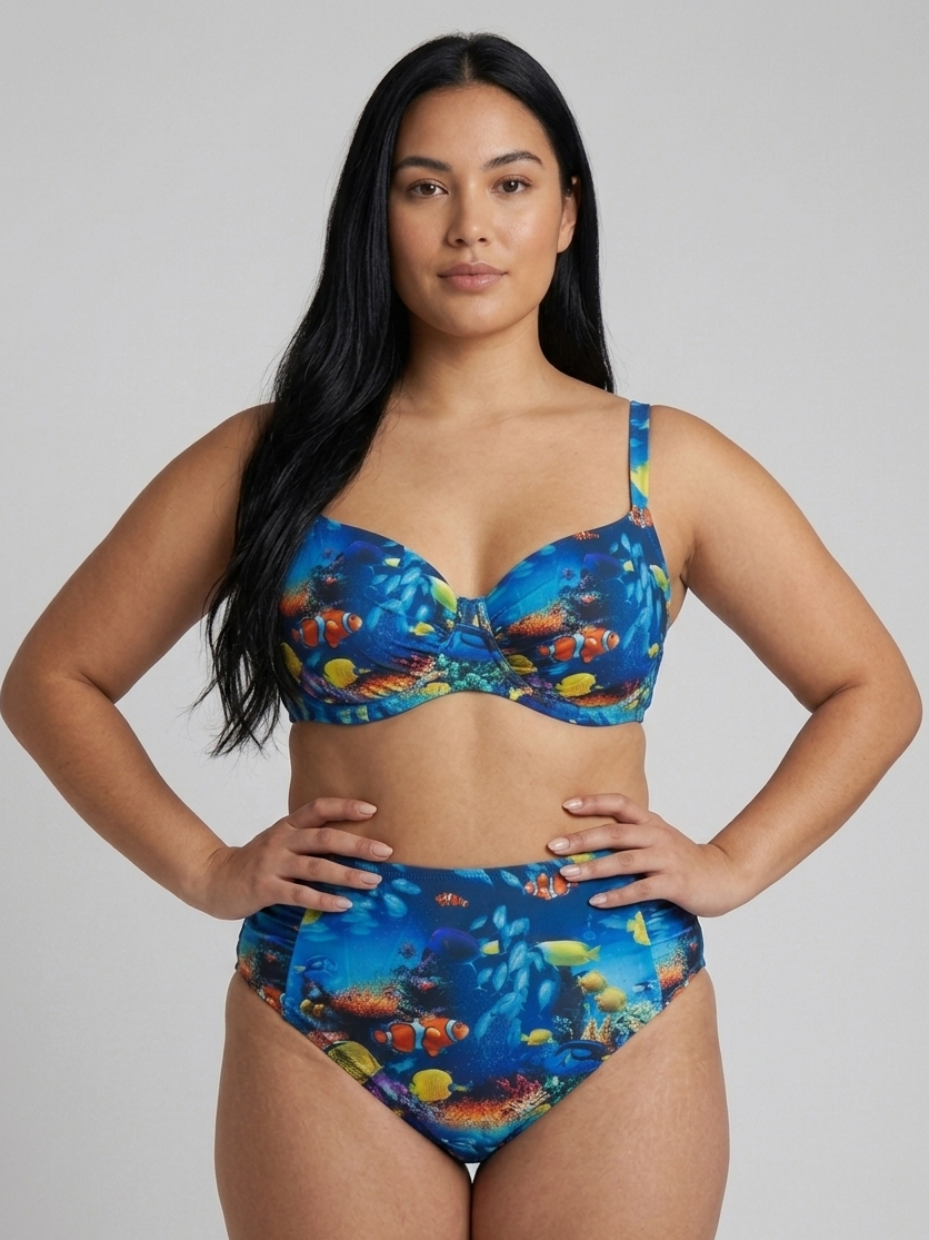 Azure Reef Curve Bikini Set