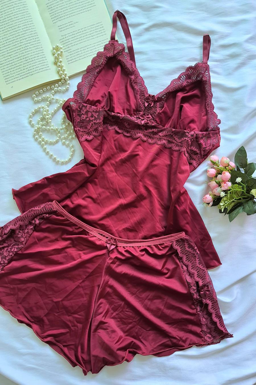 Lunaria Satin Babydoll Set