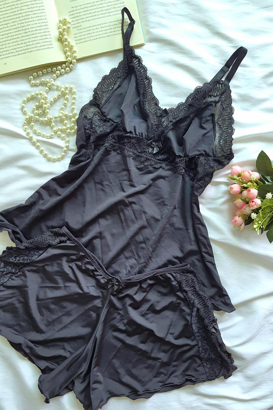 Lunaria Satin Babydoll Set