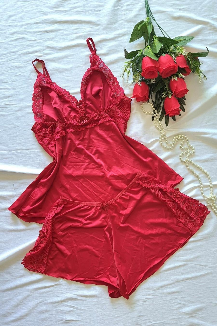 Velvet Kiss Babydoll Set -Plus Size