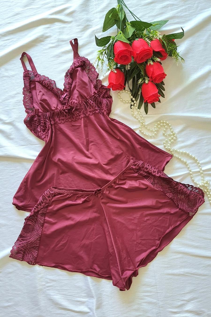 Velvet Kiss Babydoll Set -Plus Size