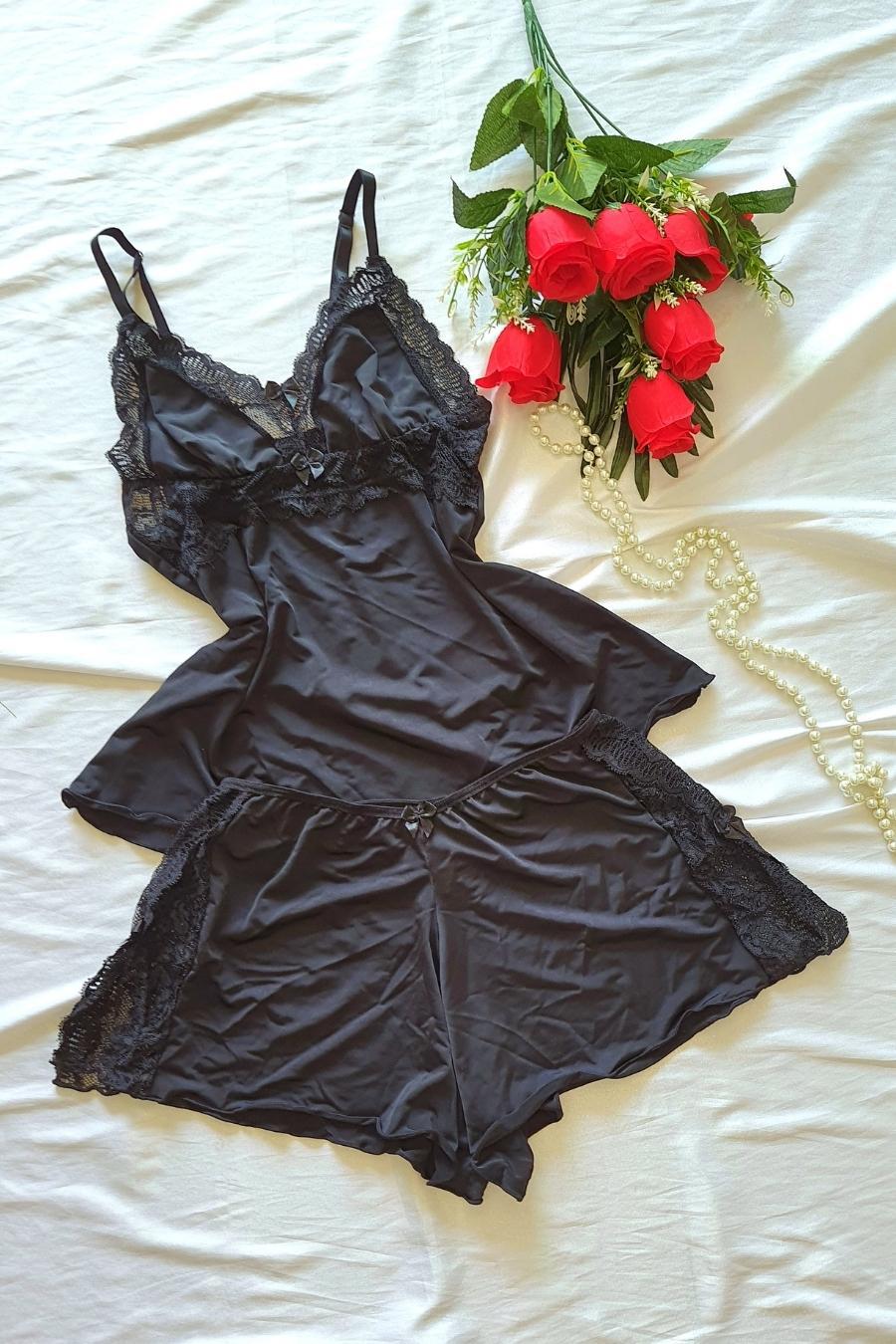 Velvet Kiss Babydoll Set -Plus Size