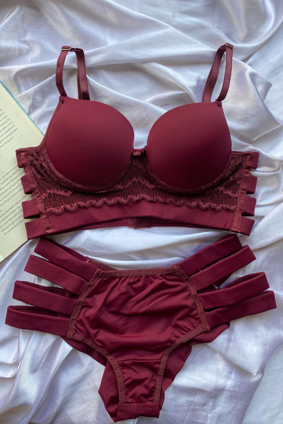 Elastic Band Lace Bra & Panty Set - Lingerie Collection