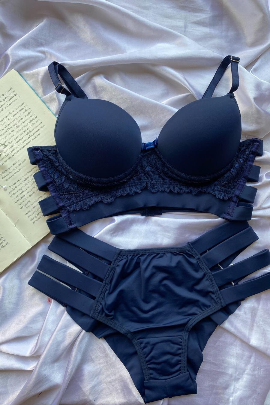 Elastic Band Lace Bra & Panty Set - Lingerie Collection