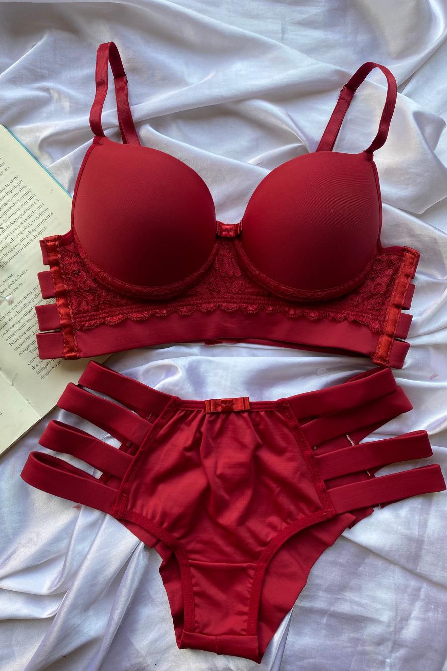 Elastic Band Lace Bra & Panty Set - Lingerie Collection