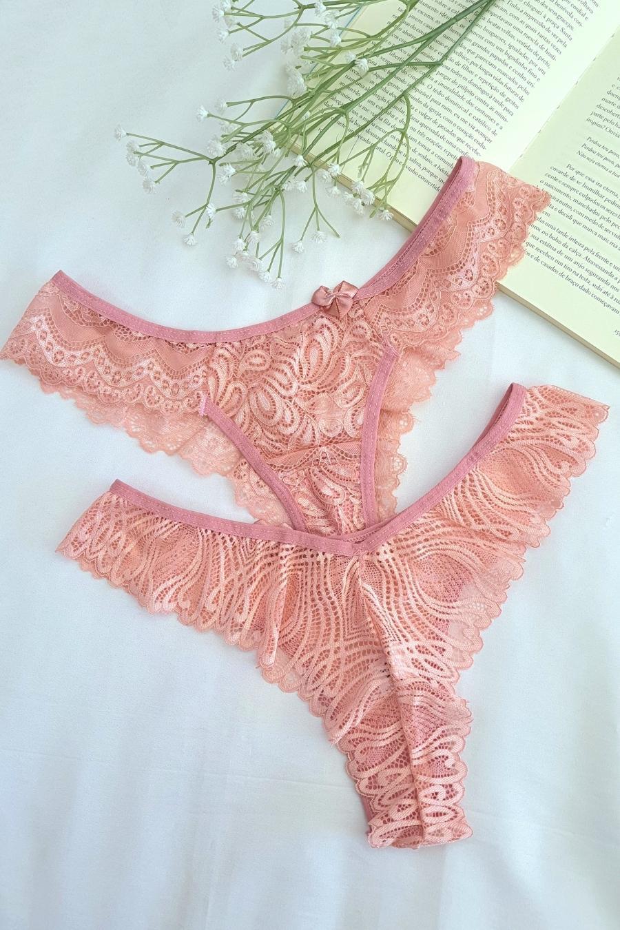 Floral Lace Double Thong Panty - Panties Collection