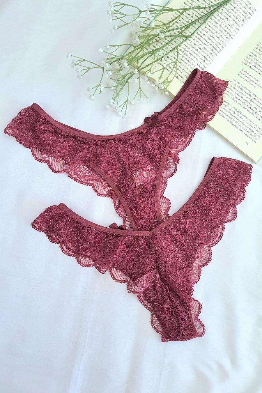 Floral Lace Double Thong Panty - Panties Collection