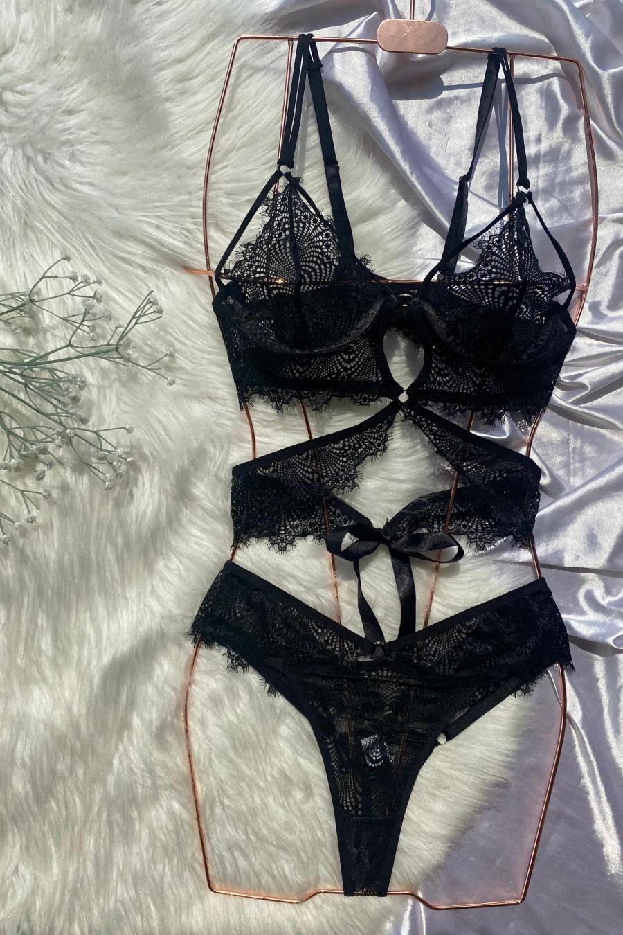 Celeste Lace Harness Set -  Lingerie Collection